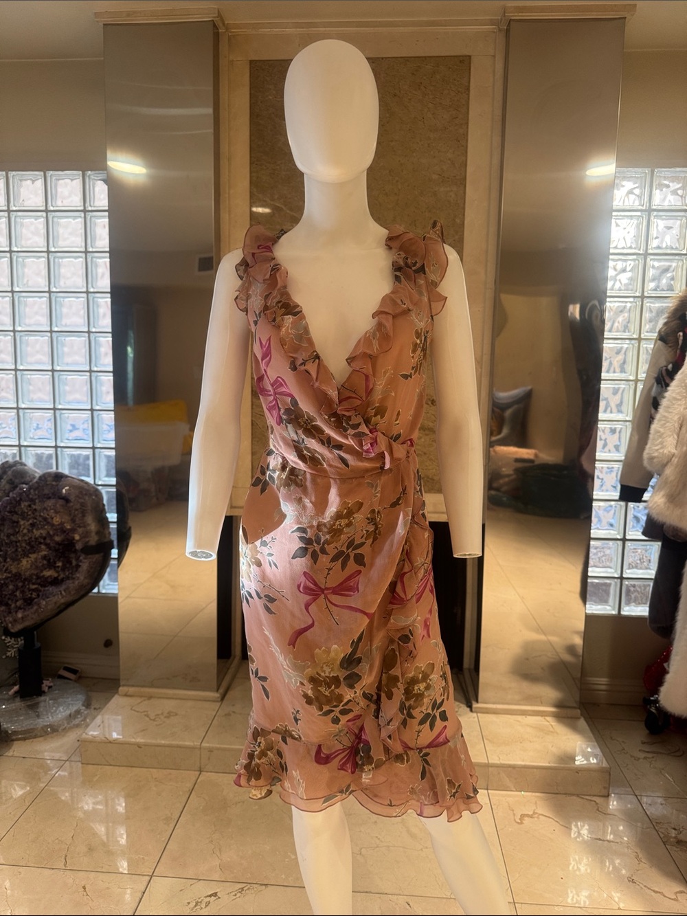 Moschino Vintage Coquette Silk Warp Dress